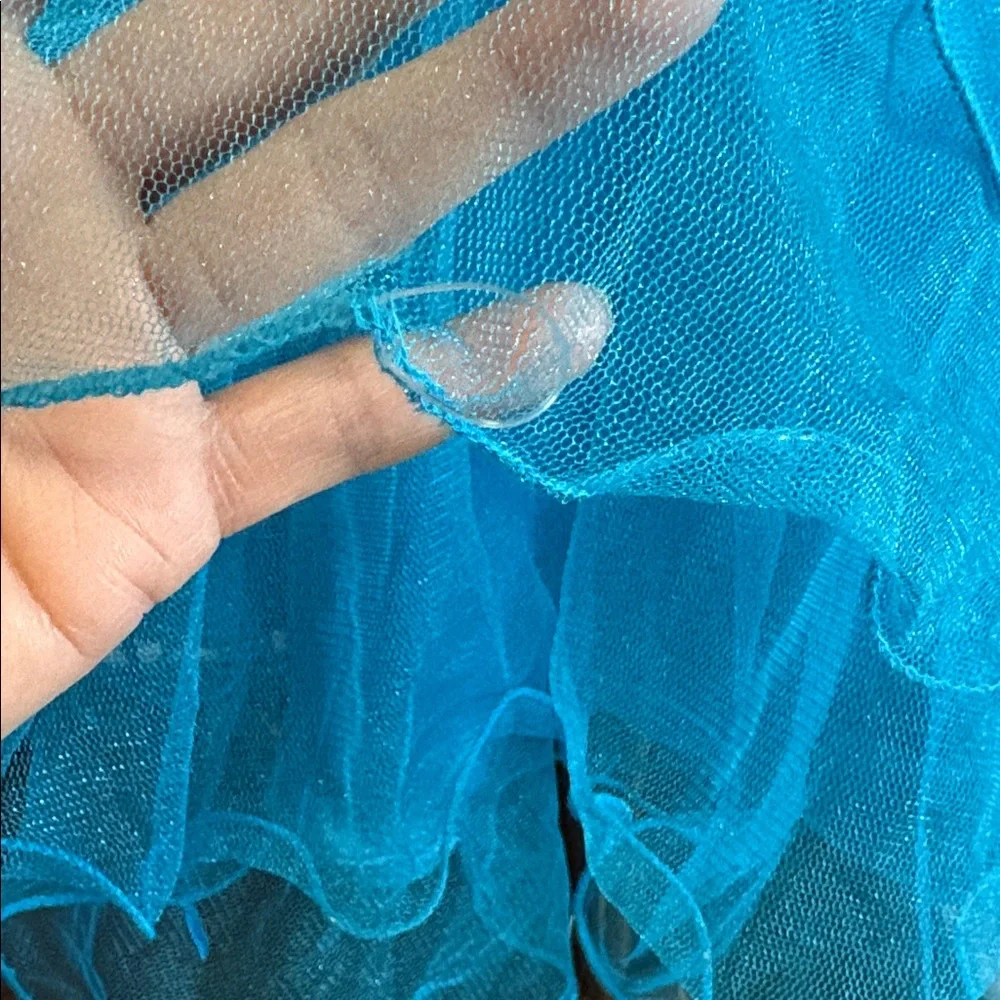 Blue Sequin Strapless Dress Y2K - Picture 8 of 12